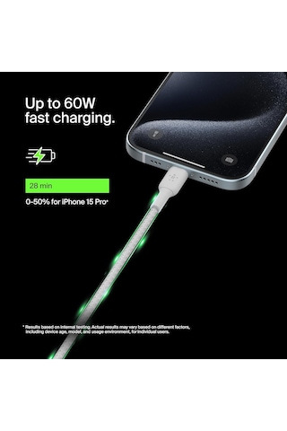 Boost Charge Örgülü Usb-c, Şarj Cihazı, Usb-c Şarj Kablosu, iPhone Uyumlu 16, 15, S24, S23, Pixel, İpad, Macbook, Daha Fazlası İçin, 1 Metre, 2' , Sku: Smg8690010062178