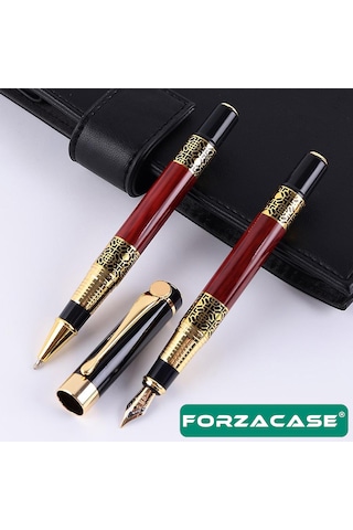 Gold Desen İşlemeli Kutulu Metal Roller Kalem - Fc956k