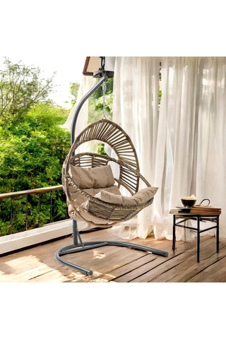 Nobel Tekli Rattan Bahçe Salıncağı Rehome Balkon Salıncağı Açık Kahve Diğer