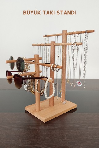 Takı Organizer Ahşap Takı Askısı 35 Cm Takı Standı. Kolye Askısı Takı Düzenleyici