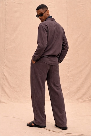 Tarz Cool Erkek Haki Tencel Kumaş Oversize Gömlek Pantolon Takım Rahat Kesim Yazlık Kombin Kahverengi