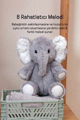 Cloud-b Melodili Peluş Fil Uyku Arkadaşı 15x17x21,5cm
