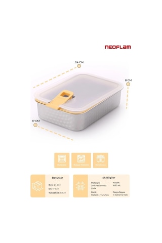 Perfect Seal Paslanmaz Çelik Saklama Kabı 1650 Ml. Çok Renkli