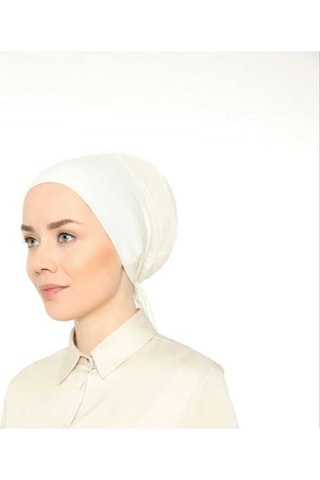 Melodi Scarf Fileli Dikişsiz Bone Ekru Ekru