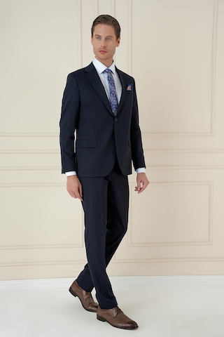 Efor Slim Fit Çift Yırtmaç Mono Yaka Klasik Lacivert Takım Elbise Tk 912 Lacivert