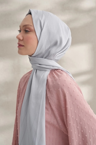 Armanda Krep Jakar Prizma Desen Şal - 70 X 190 Gümüş