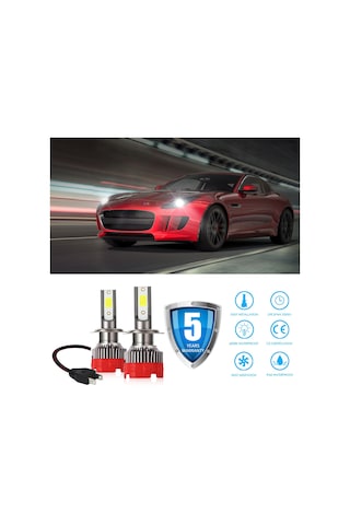 Dofolink Motorcycle Led Far Ampulü H7 Beyaz Işık 6000lm 6000k 30w Ip65 360 Derece 2 Adet