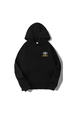Brz Collection Unisex Oversize Toyota Supra Mk4 Hoodie Siyah