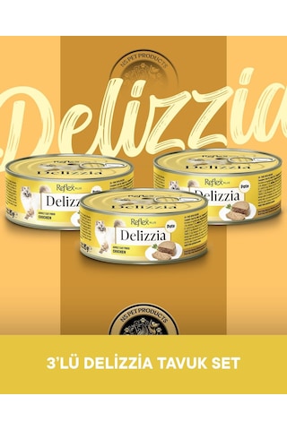 Reflex Plus Delizzia Yetişkin Tavuklu Pate Kedi Maması 3x85 Gram