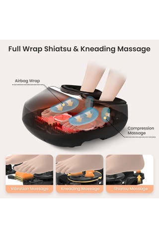 Comfıer Shiatsu Ayak Masajı Isı Ve Yoğurma Sıkıştırma Titreşim Duraklatma Fonksiyonu Plantar Fasiit Nöropati İçin Elektrikli Ayak Masajı Kadınlar İçin Uzaktan Kumanda Hediyeler