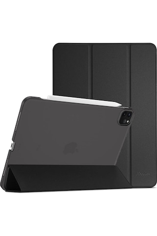 Apple Uyumlu iPad Pro 12.9 2020 4.Nesil Kılıf Pu Deri Smart Standlı Kılıf