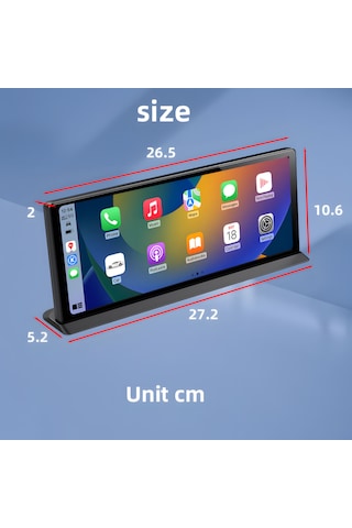 H18c 10.26 4k Kablosuz Carplay & Android Auto Araç Multimedya Ekranı Ön & Arka Kameralı, Torpido Üstü, Tak-çalıştır 10.25"