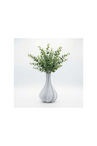 Modern Spiral Tasarım Beyaz Mermer Dokulu Dekoratif Mini Vazo 18 Cm - İskandinav Tarzı 3d Saksı Mermer