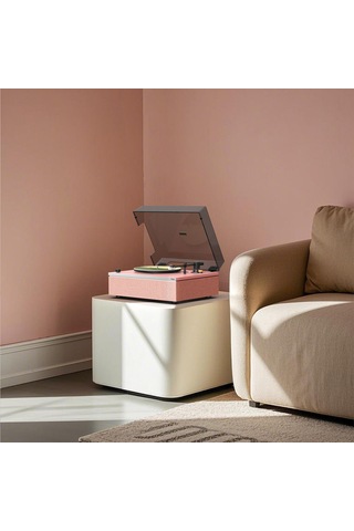 Hym s Lumi-s Pembe Dahili Bluetooth Hoparlörlü Retro Pikap Plakçalar