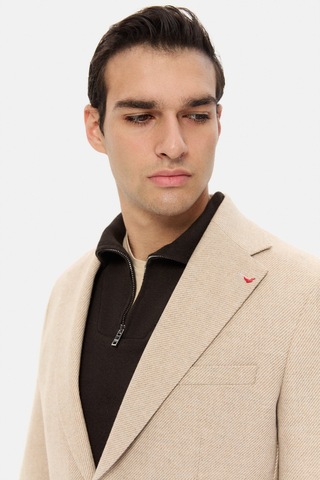 D's Damat Ds Damat Slim Fit Bej Diyogonal Kumaş Ceket 5hc04ır06494m Bej