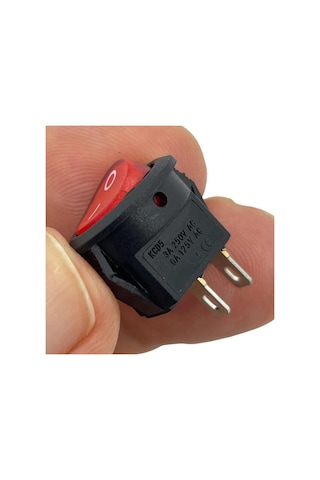 Ic-134e Kırmızı Yuvarlak Anahtar Işıksız On-off 2p