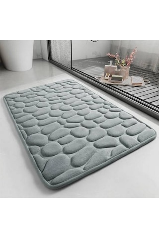 Zhlhome Kaydırmaz Banyo Paspası Gri 60x38cm Gri