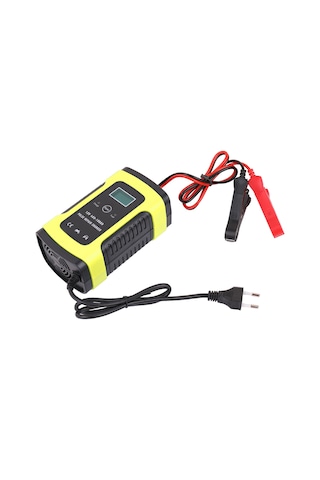 Youmex 12v6a Akıllı Akü Şarj Cihazı, Tam Otomatik, 3 Aşamalı, Soğuk/sıcak Mod, Lcd Ekranlı, Plombik Akü Onarımcı, Avrupa Standartı, Sarı