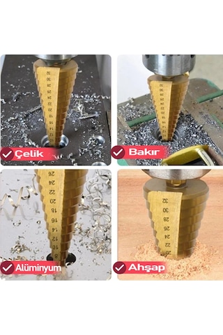 Yüksek Kalite Kademeli Matkap Sac Delme Ucu Seti 6 Parça Kademeli Matkap Ucu Seti Özel Çanta