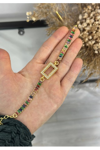 Gram Altınlık Renkli Baget Bileklik 17.5+3 Cm Çok Renkli