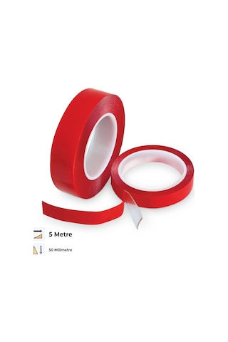 Çift Taraflı 50 Mm Kırmızı Nano Silikon Bant Su Geçirmez Güçlü Tablo Montaj Bandı 5 Metre 50 MM x 5 M