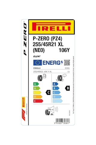 Pirelli 255/45R21 106Y Xl P-Zero Pz4 Ne0 Elt Yaz Lastiği 2024