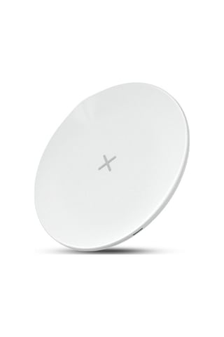 Konesam Beyaz 15w Hızlı Şarj Type-c Arayüzlü İnce Dairesel Kablosuz Şarj Cihazı