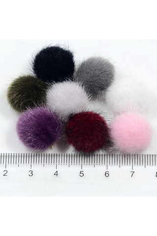 Homyl Takı Yapımı Için Yüzüklü 8 Parça Çeşitli Renk Pom