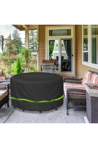 Novahub Yuvarlak Bahçe Masa Örtüsü: Su Geçirmez, Rüzgar Ve Uv Koruyucu 250d Naylon, Siyah 128x71cm Siyah