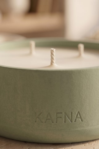 Kafna Matcha Kokulu Büyük Boy Dekoratif Beton Mum - %100 Soya Wax Yeşil Mint Yeşili