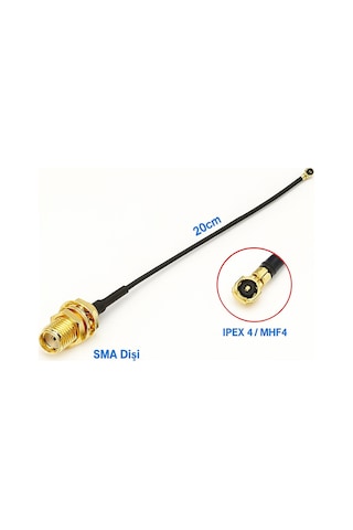 20cm Sma Dişi Ipex4 Mhf4 Rf Bağlantı Kablosu Sma Dişi Soket To A