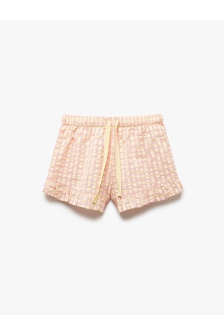 Koton Bol Kalıp Beli Bağlamalı Pötikareli Fırfırlı Şort Pijama Altı Pembe Desenli 5slk80027mw Pembe Desenli