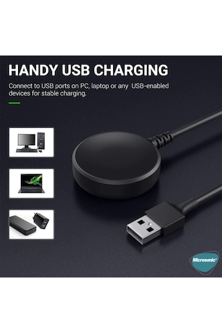 Microsonic Samsung Galaxy Uyumlu Watch 7 40mm Manyetik Usb 2 Amper Şarj Kablosu