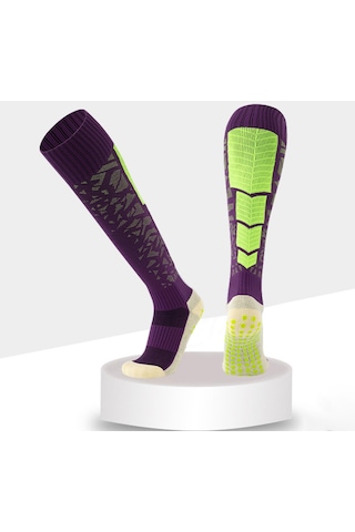 Homyl Futbol Çorapları Atletik Yumuşak Spor Çorabı Basketbol Mor