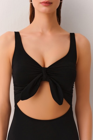 Suwen Ön Bağcıklı Toparlayıcı Mayo Sbn25740012 Siyah