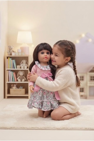 Emzikli Sevimli %100 Et Bebek - 50 Cm Konuşan Gerçekçi Oyun Arkadaşı İnteraktif Eğitici Oyuncak 09231500