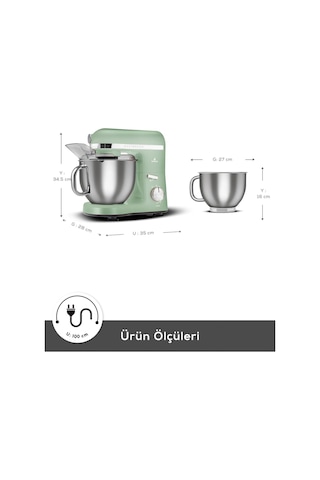 Karaca Mastermaid Chef Pro 1750 W Çift Kollu Stand Mikser