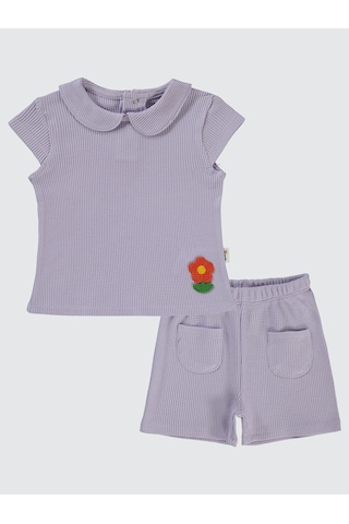 Civil Baby Kız Bebek Şortlu Takım 6-18 Ay Lila Lila