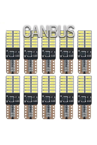 10 Adet T10 LED Park Plaka Tavan Ampulü 24 Ledli Beyaz Sadece 24 Volt Araçlar