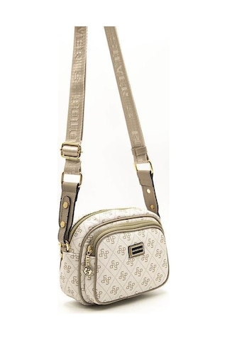 Silver Polo Sp1111 Kadın Çapraz Çanta Monogram Bej-kum