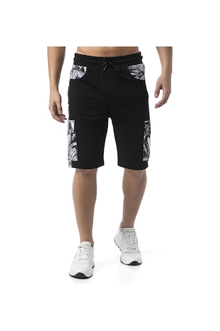 Ck298 Men S Side-print Urban Rebel Denim Capri Siyah
