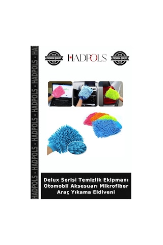 Delux Serisi Temizlik Ekipmanı Otomobil Aksesuarı Mikrofiber Araç Yıkama Eldiveni