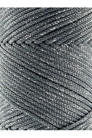 Sensy Premium Simli 200 Gr Polyester Makrome Ipi Gri 2 Mm - 230 M Supla Ip Ve Çanta İpliği