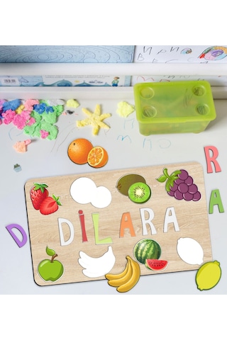 Bk Toys Çocuklara Özel Isimli Büyük Boy Ahşap Eğitici Yapboz Puzzle