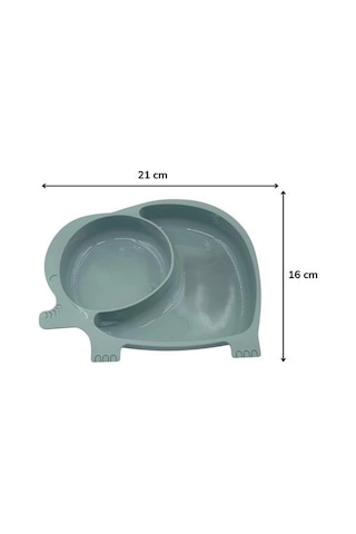 Buffer Bebek Ve Çocuk İçin Sevimli Fil Model Desenli Yemek Bebek Mama Kabı Bölmeli Tabak Çok Renkli