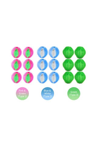 Symbee "6'lık Set - Kıyafetlerdeki Tüyleri Ve Lifleri Temizleyen Yıkama Topları Mavi&beyaz " Mavi