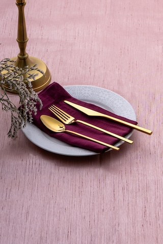 Emsan Alba 18 Parça 6 Kişilik Parlak Gold Tatlı Kutulu Çatal Kaşık Bıçak Takımı Gold