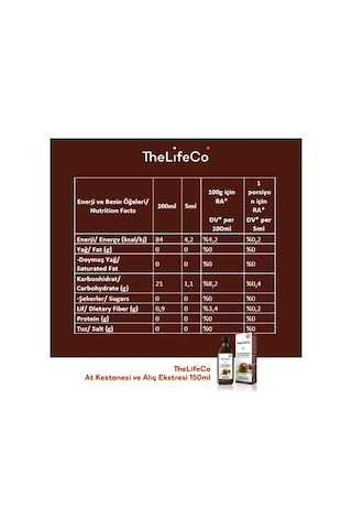 TheLifeCo At Kestanesi & Alıç Ekstraktı 150 ML