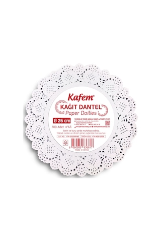Kafem Dantel Kağıt 26 cm 100 Lü x 5 Paket