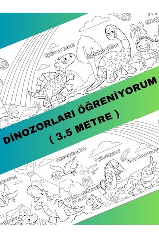 Dinozorları Öğreniyorum Eğlenceli Boyama Kağıdı 3.5 Metre